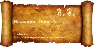 Neumayer Henrik névjegykártya